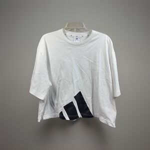 Adidas Cotton Logo Boxy Short-Sleeve T-Shirt Women's 2XL Cropped‎